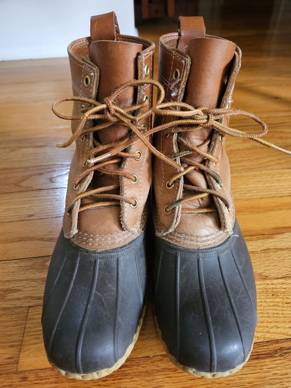 GUC L.L.Bean Brown Leather and Rubber Duck Boots Size ?